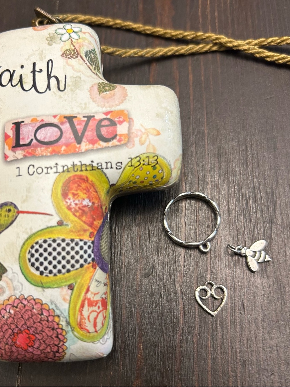 James Avery dangle ring and charms